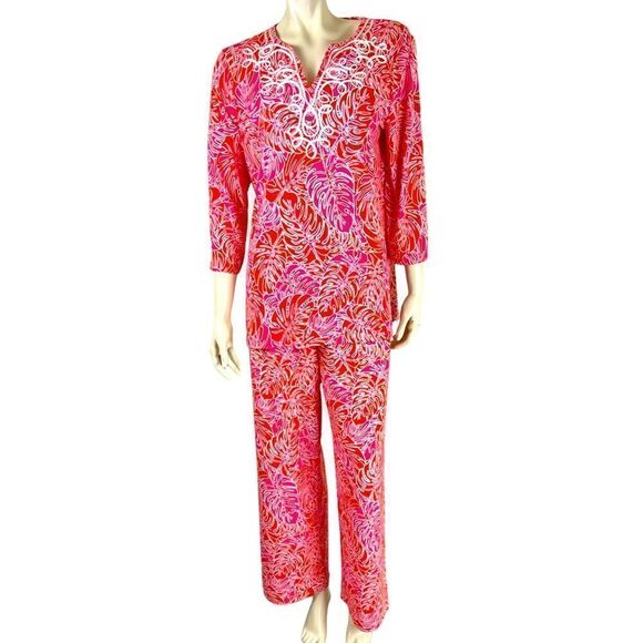 Island Republic Vibrant Floral Tunic/Pant Set Like New Condition Size Medium - Picture 8 of 14